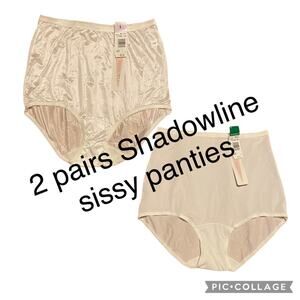 Shadowline Panties Set of 2 pair bundle — Satin and Matte Nylon Sissy lot NWT